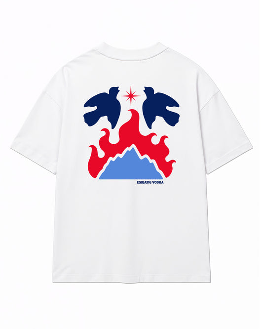 Unisex organic oversized high neck t-shirt