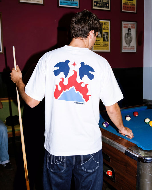 Unisex organic oversized high neck t-shirt